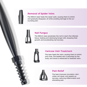 Sistema Láser Portátil de Alta Calidad de 980nm para Eliminación Vascular, Máquina de Rejuvenecimiento de la Piel para <span class=keywords><strong>Arañas</strong></span> <span class=keywords><strong>Vasculares</strong></span> y <span class=keywords><strong>Arañas</strong></span> Rojas Faciales, Uso Comercial - Product Image 2