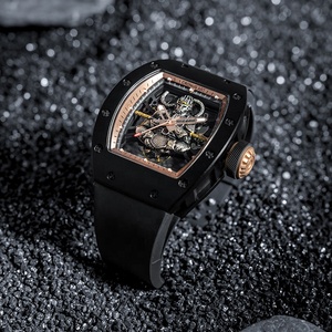 <span class=keywords><strong>2025</strong></span> Mặt Trời Mới Wukong Nam Kinh Doanh Đồng hồ cơ carbon-Gương pha lê, vỏ hình thùng, dây đeo silicon màu đen - Product Image 5