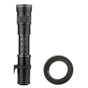 เลนส์ซูเปอร์เทเลโฟโต้ซูมแบบแมนนวล420-800มม. F/ 8.3-16 + T-Mount สำหรับ <span class=keywords><strong>Nikon</strong></span> D7500 D500 D600 D610 <span class=keywords><strong>D700</strong></span> D750 D800 D810 D850 D3100ฯลฯ