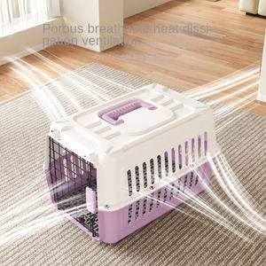 Cage de transport pour animaux de compagnie portable, respirante, imperméable, en PP durable, pour chat et petit chien, avec ventilation, conception à double verrouillage sécurisée - Product Image 5