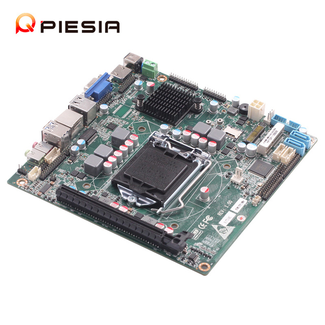 Piesia Factory LGA 1151 H110 H170 Onboard 4GB DDR4 2 Lan 6 Com Industrial Computer Mainboard 1*VGA PCIE3.0 Mini ITX Motherboard