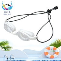 Lunettes de natation unisexes pour adultes et enfants, étanches, anti-buée, en silicone, colorées, électroplaquées, avec cordon, pour le commerce transfrontalier