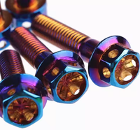 Baut Titanium Gr5, M6 baut dan mur heksagonal Anodized, baut dan sekrup Titanium dekoratif sepeda motor DIN6921