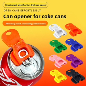 6pcs/Sets Reusable Easy Can <b>Opener</b> Plastic Tab Can <b>Openers</b> for Pop Beer Coke Soda Drink Protector Anti Bug Fly Beverage Protects - Product Image 3