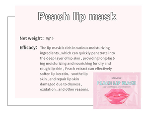 Ensemble de soins pour <span class=keywords><strong>les</strong></span> lèvres à base de plantes en gros Crème hydratante nourrissante Baume à lèvres Masque Gommage à bulles Vitamine C Pêche biologique - Product Image 6