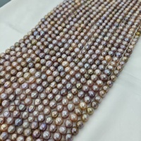 Collier de Perles d'Eau Douce Naturelles, Couleurs Mixtes Rose et Violet, Perles Baroque Irrégulières Edison 9-10mm