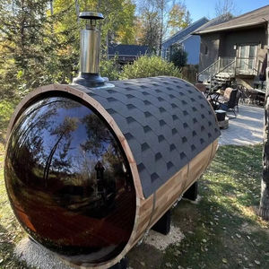 أرز أحمر كندي 6 أشخاص في الهواء الطلق للبرميل ساونا إطلالة بانورامية غرفة ساونا مع شرفة أمامية - Product Image 1