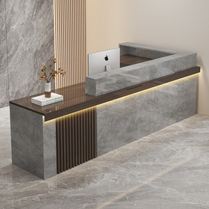 Mostrador de Recepción Moderno y Sencillo para Bares, Comercios, Esquinas, Oficinas, Edificios, Empresas, Tiendas, Hoteles, Salones de Belleza, en Madera - Product Image 3