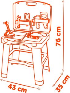 Smoby أسود + Decker ألعاب ذكية سهلة الاستخدام للأطفال تصنيع 33 إكسسوارات فرنسية تشمل مفك براغي منشار لمدة 3 سنوات - Product Image 4