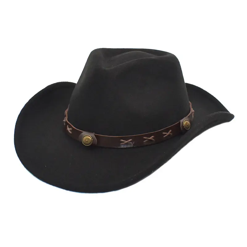 Großhandel New Design Handmade Wide Brim Jazz Hut Hochwertige Herren Wolle Unisex Cowboyhut