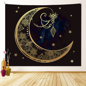 Tapiz Bohemio con Diseño <span class=keywords><strong>de</strong></span> Mandala, Bosque, Montaña, Psicodélico, Hippie, Brujería, Tarot, Unicornio, Dibujos Animados, Impresión Digital, 100% Poliéster - Product Image 4