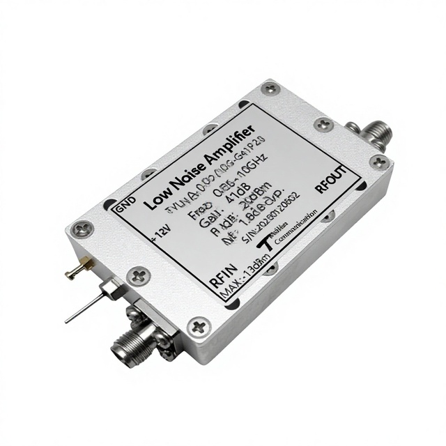 0.05-10GHz RF Low Noise Amplifier (LNA) Broadband Gain 41dB Power 20dBm Model TYLNA-0.05-10G-G41P20 12V Supply