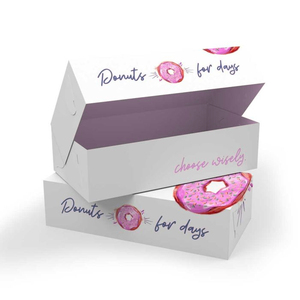 Folding Flat Cardboard Cookie Sweet Box <strong>Packaging</strong> Custom Print Shipping Party Dessert <strong>Donut</strong> Paper Box