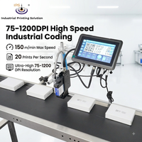 Impresora Industrial de Inyección de Tinta Térmica de Alta Velocidad (150 m/min), 1200 DPI, Tinta de Secado Rápido, Máquina de Codificación de Fechas para Línea de Empaquetado de Alimentos