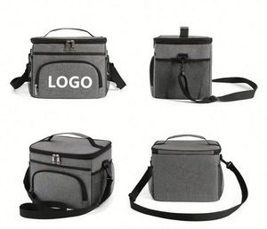 Double <b>Compartment</b> Bag Insulated Cooler Tote 2 Roomy Large Reusable Water-Resistant <b>Lunch</b> <b>Box</b> With Shoulder Strap - Product Image 1