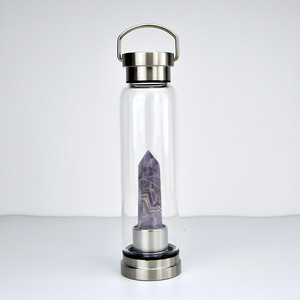 2026 Offre Spéciale Quartz Naturel Dimension Gemstone <span class=keywords><strong>Elixir</strong></span> Énergie Verre Parfum Améthyste Cristal Infusé Bouteille D'eau - Product Image 3