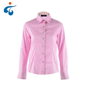 Boa Qualidade Atacado Plain Tingido Suave Eco-friendly Fotos de Camisa <span class=keywords><strong>Formal</strong></span> Senhoras - Product Image 1