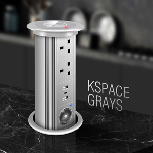 Enchufe Eléctrico Motorizado con Carga Inalámbrica y Audio USB, Enchufe Retráctil para Cocina con Enchufe para Reino Unido, UE, EE. UU. y Alemania - Product Image 6