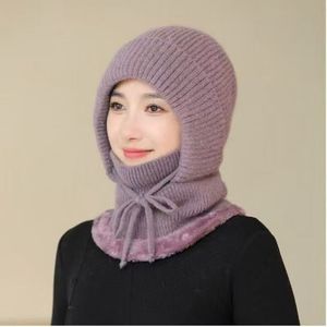 Women's Winter Knitted Ski Cap With Fleece Lining <b>Warm</b> Neck Protector For Outdoor Cycling And Cold Weather Protection - Product Image 3