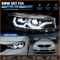 Para BMW Serie 3 GT F34 2013-2020, Actualización de Faros Delanteros Bi-LED con Proyector, Diseño Serie 5, Marco Láser Azul, Conjunto de Lámparas Delanteras