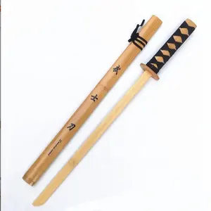 Brinquedo educacional para meninos, presente de espada de brinquedo katana, espada de guerreiro de bambu para crianças, tradicional espada de samurai para brincar ao ar livre