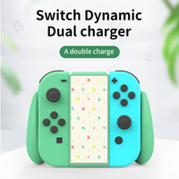 Support de charge double 2-en-1 avec station de charge pour manettes Joy-Con, en ABS vert
