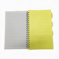 Cahier spirale A5/B5 à 5 sujets, couverture transparente en polypropylène, ligné, avec intercalaires pour enfants et étudiants