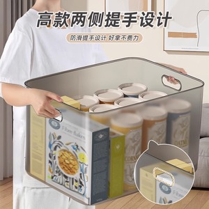 Transparent Plastic Storage <b>Bin</b> 10L-20L Capacity Cabinet Organizer For Household Use With Handle - Product Image 3