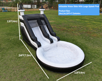 Toboggan aquatique commercial en PVC pour enfants et adultes, toboggan aquatique gonflable avec piscine