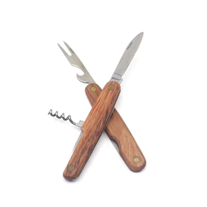 Ensemble de couverts en bois pliants de voyage détachables pour la randonnée en plein air pour le camping avec fourchette couteau ouvre-bouteille <span class=keywords><strong>tire</strong></span>-<span class=keywords><strong>bouchon</strong></span> - Product Image 3