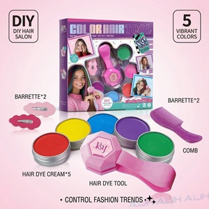 ชุดทำสีผมชั่วคราว AiJH DIY สำหรับเด็ก ชุดชอล์คสีผมแบบล้างออกได้ พร้อมสีสันสดใส 5 สี อุปกรณ์ทาสีผม กิ๊บติดผม ของเล่น - Product Image 3
