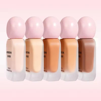 Fond de teint liquide végétalien, formule crème personnalisée, marque privée, couvrance totale, imperméable, éclaircissant, conçu pour les peaux foncées