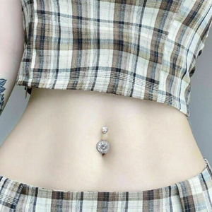 Ready to Ship S925 <strong>Sterling</strong> <strong>Silver</strong> Navel Ring Body Piercing Fine Jewelry Round <strong>Belly</strong> Button Ring Not Allergic Body Jewelry - Product Image 6