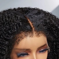 Perruques Lace Front 13x4 avec bordures bouclées 4C, cheveux humains brésiliens de grade 12A, dentelle française, brun foncé blond, pré-épilées pour femmes