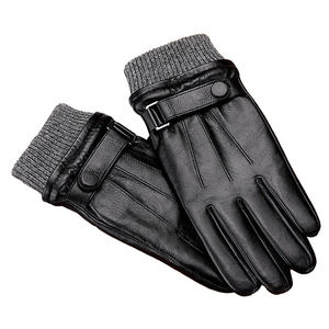 Gants d'hiver pour hommes en cuir PU de haute qualité, détection des aiguilles, design simple et décontracté pour le ski et les activités sportives de plein air - Product Image 2