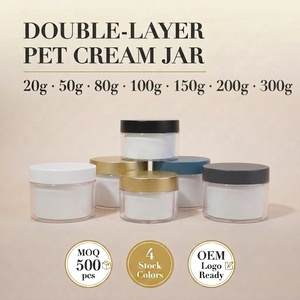Pot cosmétique sans air à double paroi en PET à paroi mince 20g 50g, avec <span class=keywords><strong>insert</strong></span> en PP sans BPA, pour échantillons - Product Image 5