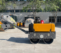 Mini-compacteur vibrant à double tambour pour asphalte et sol, 0,8 tonne, moteur Changchai, pompe