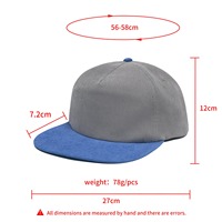 Gorra de béisbol de pana estilo streetwear con visera plana, gorra de hip hop ajustable con logotipo bordado personalizado
