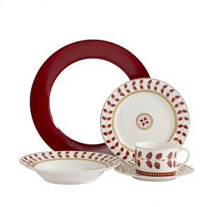 High Quality Eco-Friendly Porcelain <b>Enameled</b> <b>Plates</b> with Custom Decal Designs Durable Ceramic Dinnerware for Restaurants Homes - Product Image 1