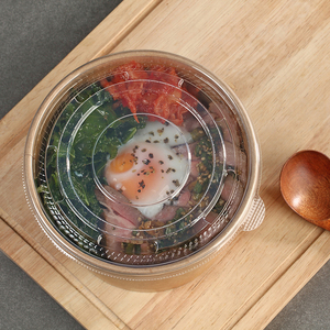 Bol en papier kraft jetable résistant à la chaleur pour porridge chaud, forme ronde, pour <span class=keywords><strong>livraison</strong></span> de restauration rapide - Product Image 1