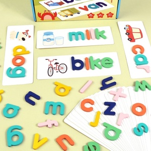 Juguete de Madera con Letras Inglesas para Preescolar, Actividades de Aprendizaje, Ortografía, Juego de Palabras, Rompecabezas para Niños de 5 a 7 Años - Product Image 1