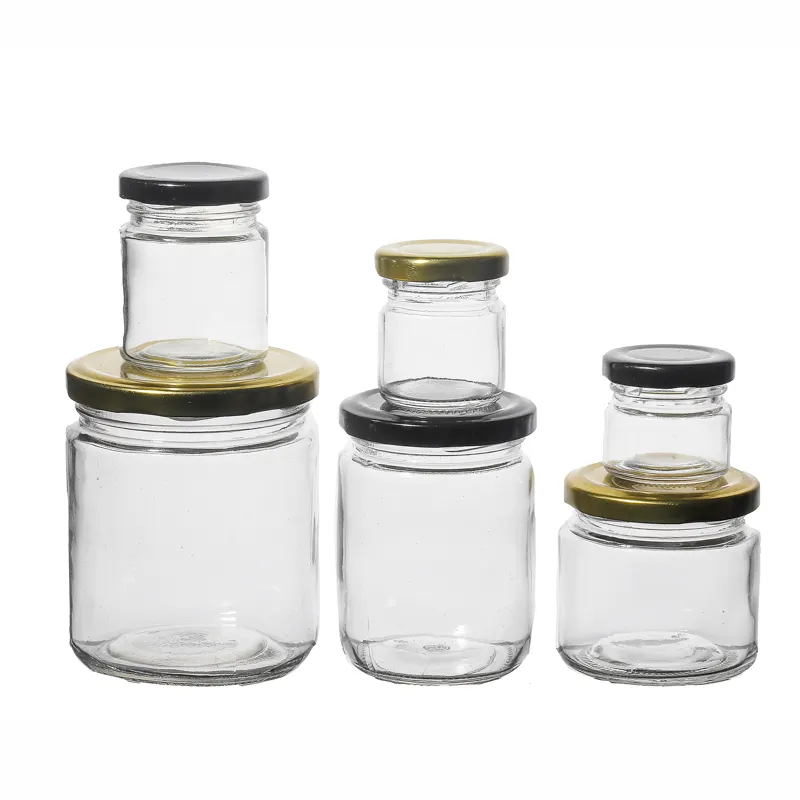 KDG - Frasco de vidro personalizado para armazenamento de alimentos, 50ml, 100ml, 150ml, 195ml, 240ml, 350ml, 500ml, 770ml, 1000ml, de alta qualidade, marca KDG, com tampa