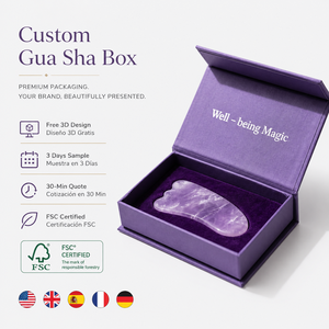 Custom Beauty Gift <b>Box</b> Fsc Certified Purple Wellness Tool Packaging <b>Box</b> For Gua Sha Facial Roller <b>Magnetic</b> <b>Box</b> - Product Image 1