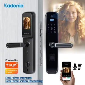 Kadonio biometrico 3D Visual Cat Eye Tuya Digital Smart catenaccio serratura della porta impronta digitale con fotocamera