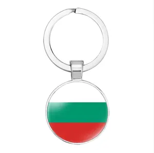 하이 퀄리티 불가리아 국기 열쇠 고리 펜던트 시간 보석 펜던트 폭발 열쇠 고리 보석