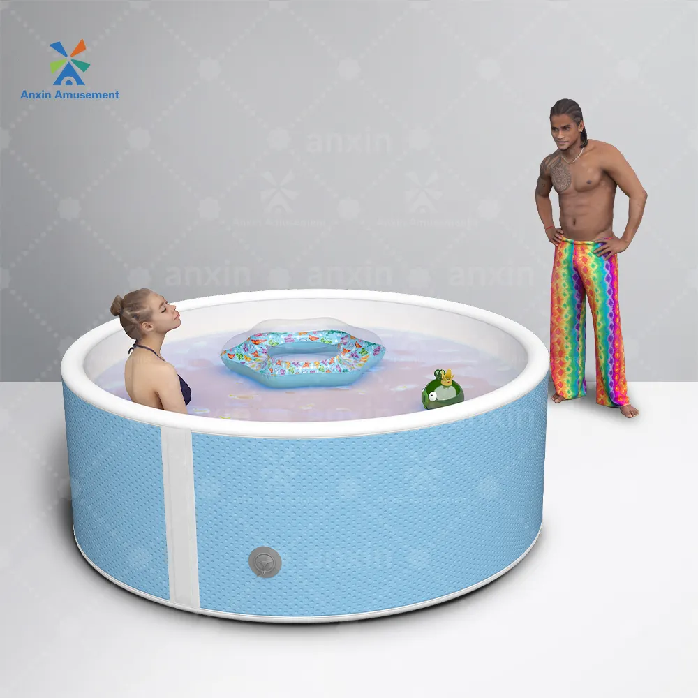 Bañera de inmersión de hielo portátil, piscina de deportes acuáticos, bañera enfriadora plegable inflable, baño de hielo frío para interiores y exteriores