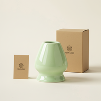 Support en céramique pour fouet à matcha japonais, ensemble de fouets à thé matcha en bambou, support en porcelaine pour fouet