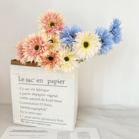 Gerberas artificielles en tissu de soie avec technique de flocage pour mariages, studios photo, décoration intérieure et arrangements de table