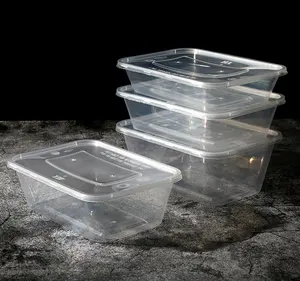 Odm/oem餐饮塑料微波安全矩形外卖一次性食品便当饭盒