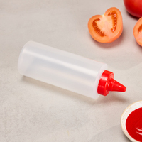 Bouteille de sauce à presser transparente multifonctionnelle 250ml 360ml Bouteilles à presser pour sauce salade crème pâte de tomate